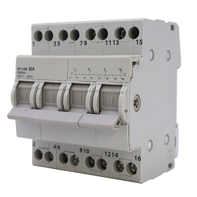 YIKA SF Dual Power Manual Transfer Switch 1P 2P 3P 4P  16A 20A 25A 32A 40A 63A Modular Manual Changeover Switch