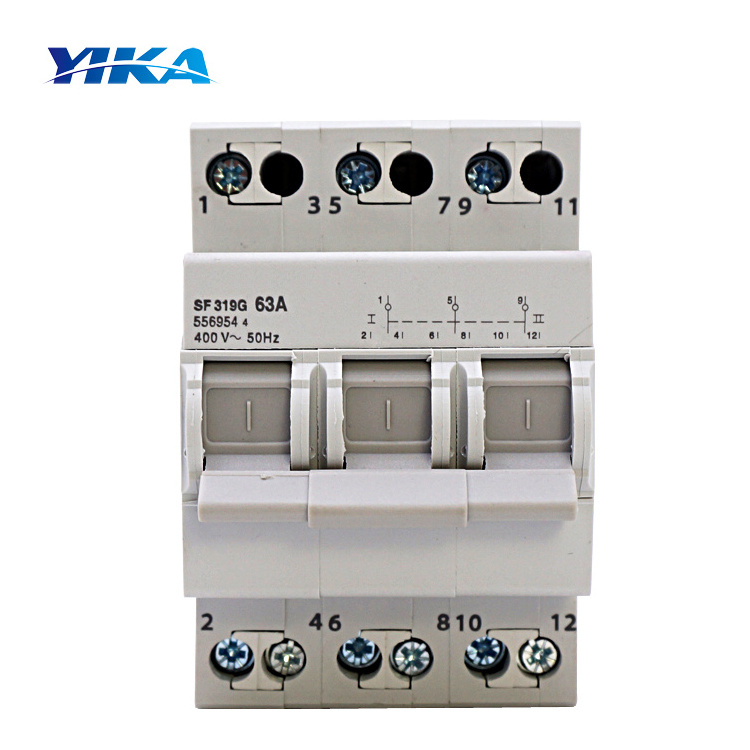 YIKA SF Dual Power Manual Transfer Switch 1P 2P 3P 4P  16A 20A 25A 32A 40A 63A Modular Manual Changeover Switch