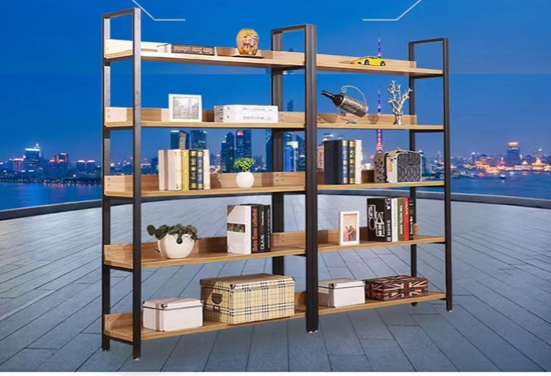 Shop Shelf S Display Rack Steel Commercial Metal Shelving Stand Rack Long Wooden Shelf Shop Display Racks Cosmetic Store Fixture