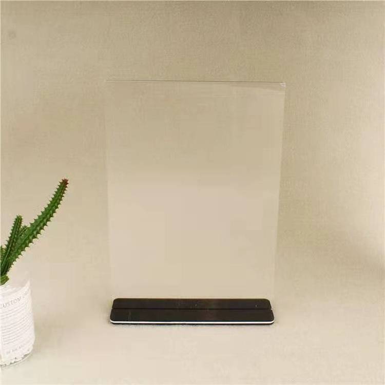 acrylic card holder table stand table top plastic menu stand sign display holder 2 sided T shaped clear display sing holder