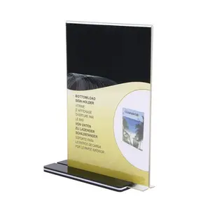 acrylic card holder table stand table top plastic menu stand sign display holder 2 sided T shaped clear display sing holder