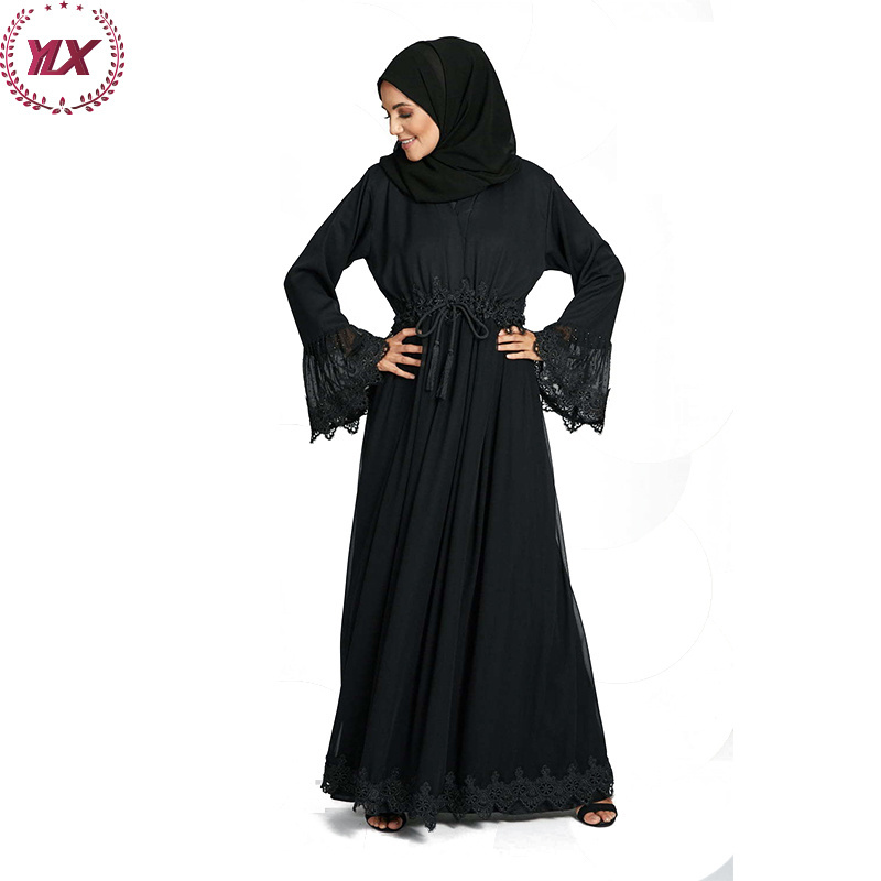 Black Jilbab Loose Zipper Second Hand Abaya Women Muslim Dress Polyester OEM Service Adults Velvet Abaya Islam Turkey Abaya 2021