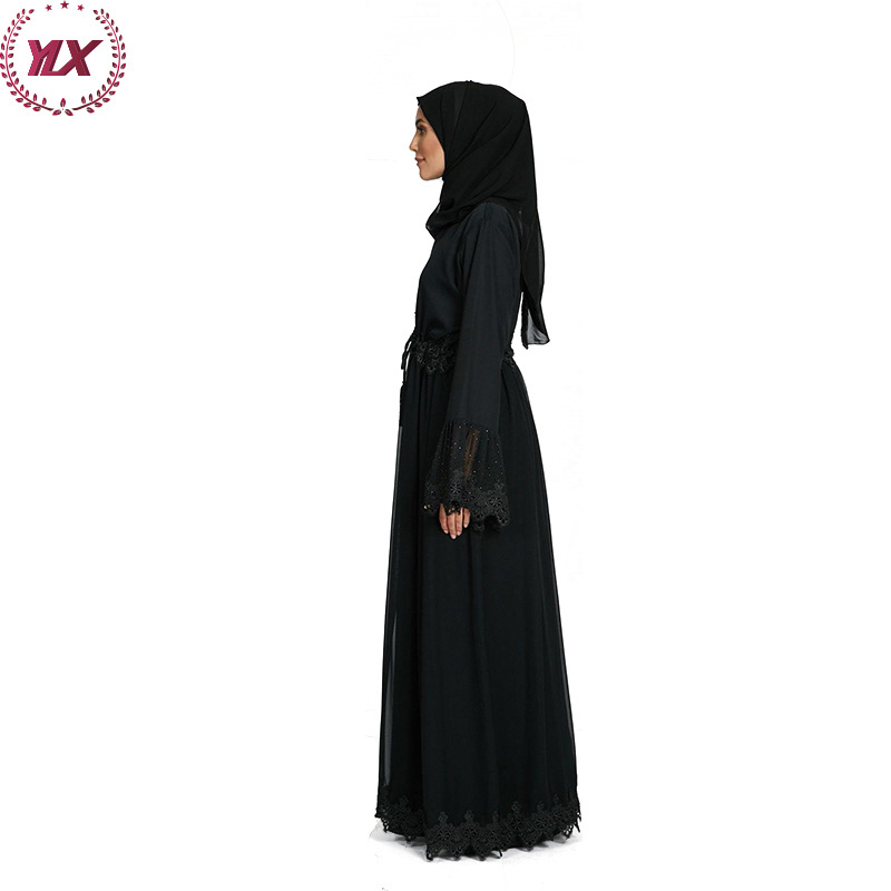 Black Jilbab Loose Zipper Second Hand Abaya Women Muslim Dress Polyester OEM Service Adults Velvet Abaya Islam Turkey Abaya 2021