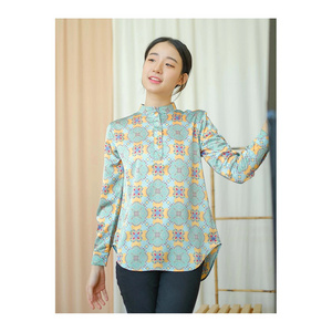 Traditional Muslim Moroccan Tunic Fashion Turkish Islamic Tops Dress Print Floral Blouse For Women With Belt