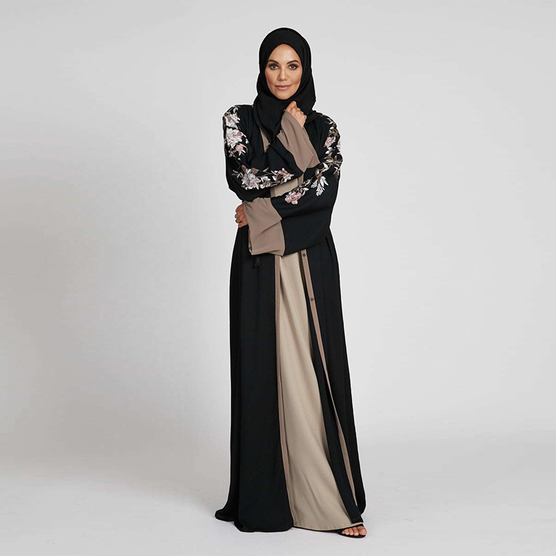 Sequins Like Fish Flared Scales Latest Gown Design Abaya Burqa Irregularly Cutting Elegant Baju Melayu Women Polyester Adults