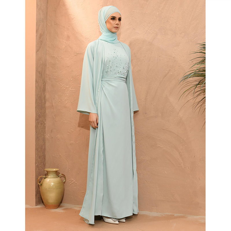 Solid ColorKaftan Abaya Burqa Fashion Design Wholesale Dubai Abaya Islamic Clothing Moroccan Muslim Dress Kaftan for Sale