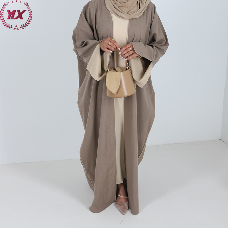 Wholesale Modest Ethnic Islamic Clothing Women Fashion Abaya Muslim Dress from Turkey Open Muslim Luxury Dubai Vrouwen Winter