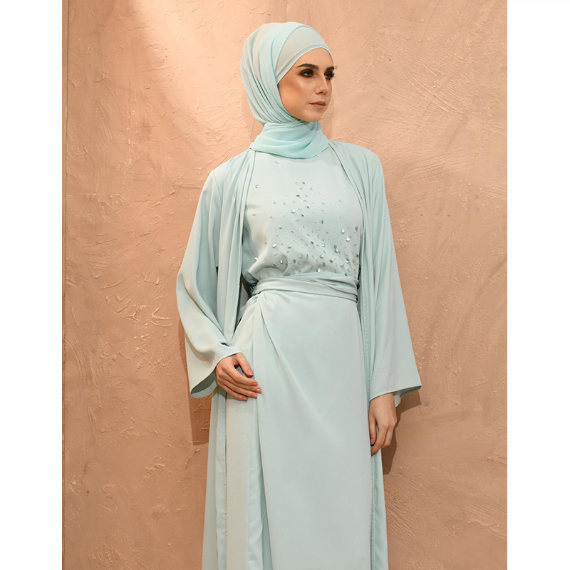 Solid ColorKaftan Abaya Burqa Fashion Design Wholesale Dubai Abaya Islamic Clothing Moroccan Muslim Dress Kaftan for Sale