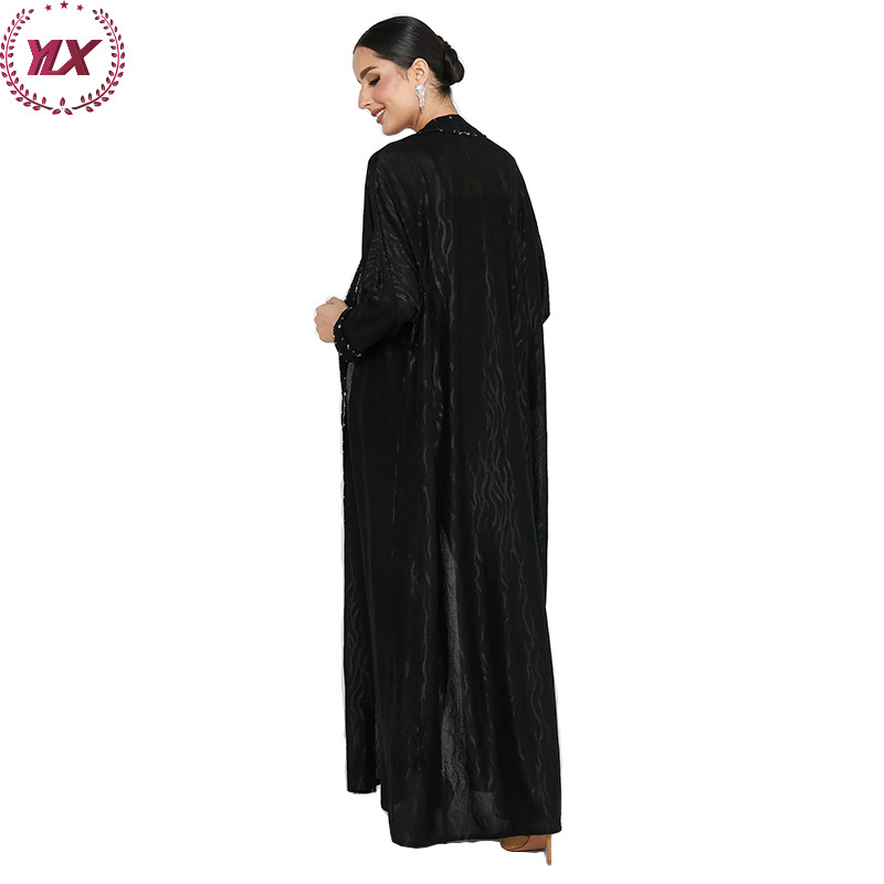 OEM ODM Clothing Manufacture Custom Abaya Low MOQ High Quality Clothing Dubai Qatar Abayas Designs Muslim Open abaya