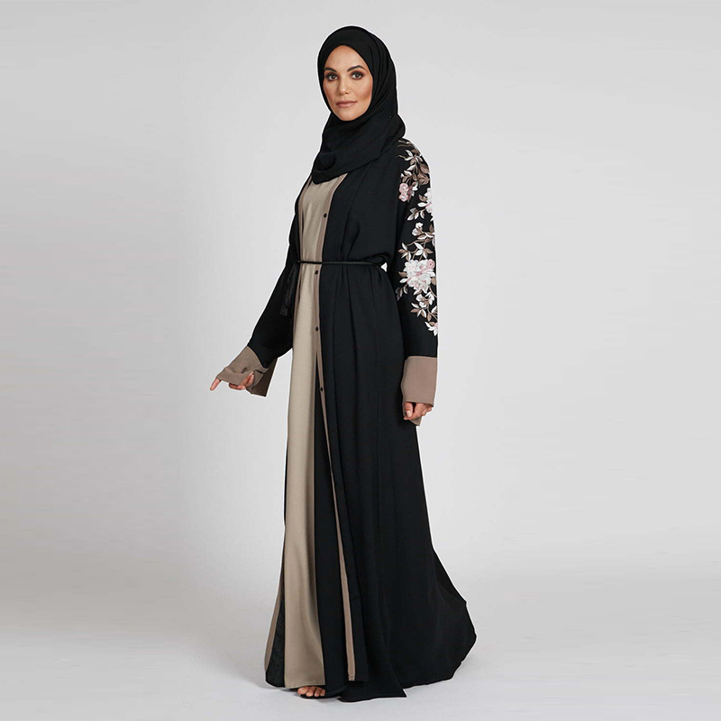 Sequins Like Fish Flared Scales Latest Gown Design Abaya Burqa Irregularly Cutting Elegant Baju Melayu Women Polyester Adults