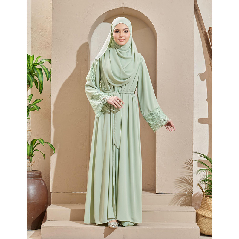 Solid Color Best Selling Muslim Dresses Abaya in Dubai  Fashionable Abaya islamic Clothing Wholesale