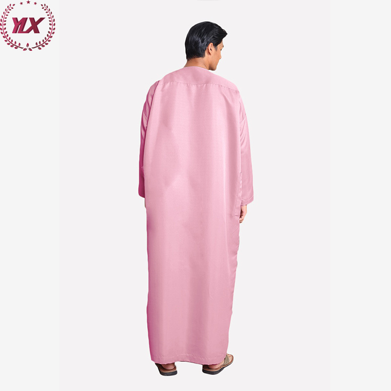 Dubai Thawb Hommes Arab Moroccan Pink Long Sleeves Wholesale For Men Muslim Thobe