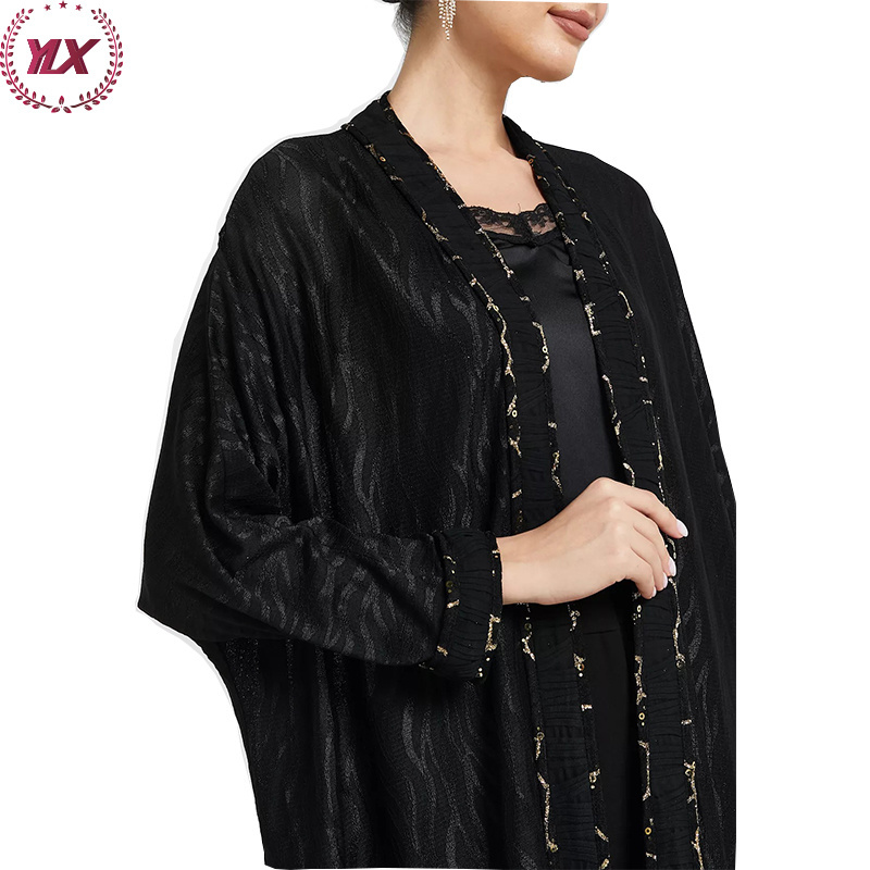 OEM ODM Clothing Manufacture Custom Abaya Low MOQ High Quality Clothing Dubai Qatar Abayas Designs Muslim Open abaya