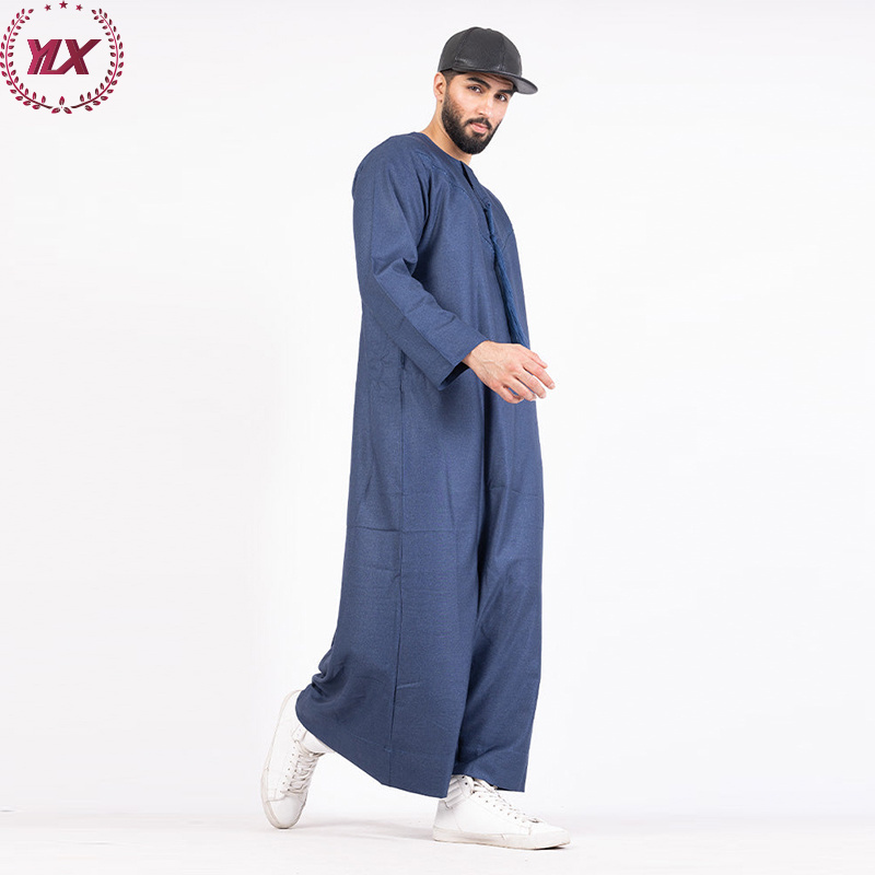 Men For Jubba Or Muslim Gandoura Manufacturing New Design Islamic Silk Palestine Solid Color Daffah 2023 Fashion Arab Al Thobe