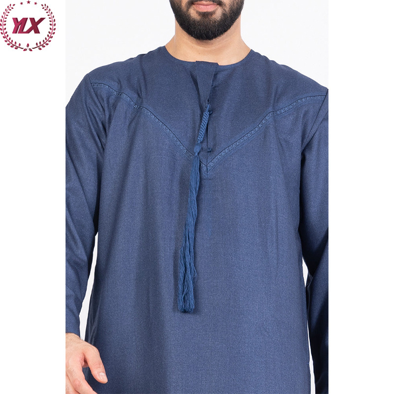 Men For Jubba Or Muslim Gandoura Manufacturing New Design Islamic Silk Palestine Solid Color Daffah 2023 Fashion Arab Al Thobe