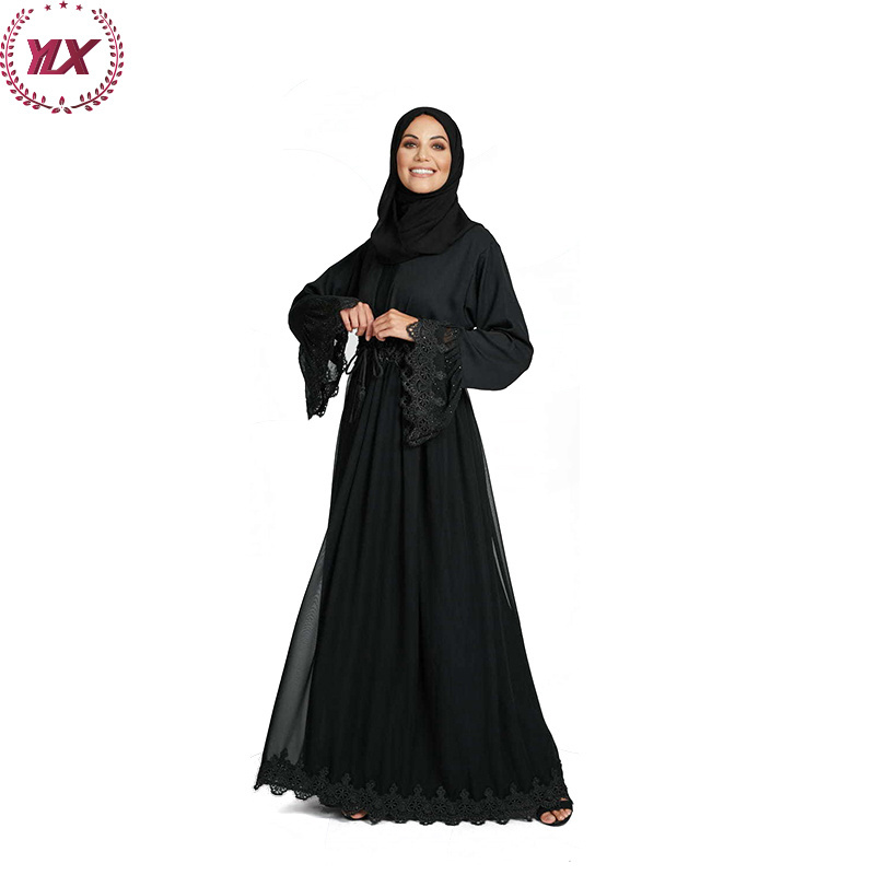 Black Jilbab Loose Zipper Second Hand Abaya Women Muslim Dress Polyester OEM Service Adults Velvet Abaya Islam Turkey Abaya 2021