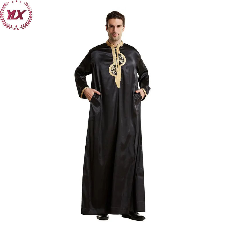 Dubai Arab Dressing Ethnic Islamic Clothing Stand Collar Long Robe Saudi  2023 Mubarak Moroccan Arabic Turkish Muslim Men Jubba