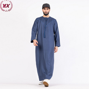 Men For Jubba Or Muslim Gandoura Manufacturing New Design Islamic Silk Palestine Solid Color Daffah 2023 Fashion Arab Al Thobe