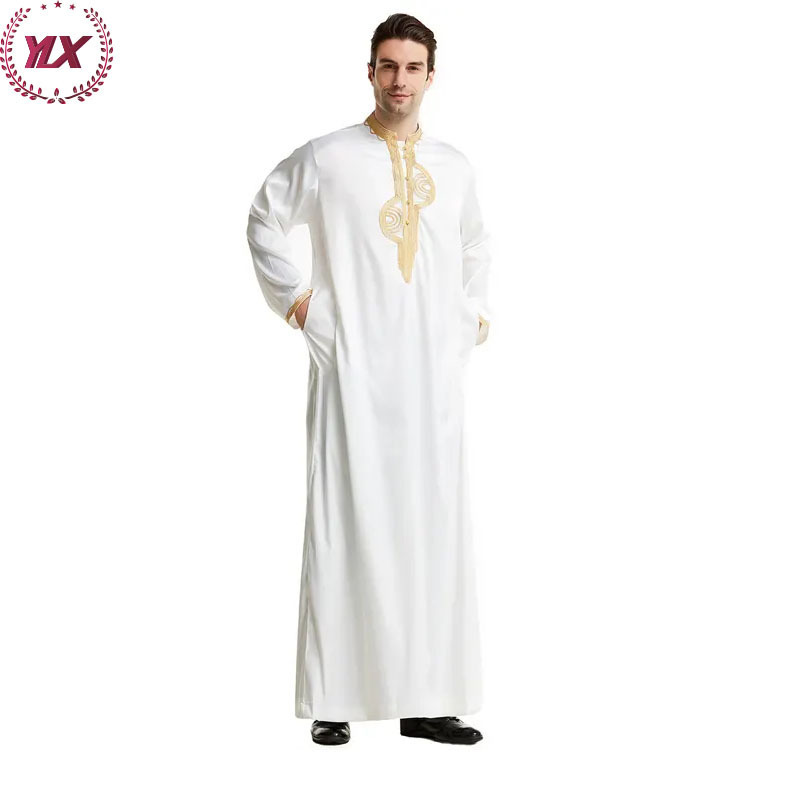 Dubai Arab Dressing Ethnic Islamic Clothing Stand Collar Long Robe Saudi  2023 Mubarak Moroccan Arabic Turkish Muslim Men Jubba