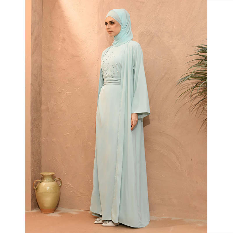 Solid ColorKaftan Abaya Burqa Fashion Design Wholesale Dubai Abaya Islamic Clothing Moroccan Muslim Dress Kaftan for Sale