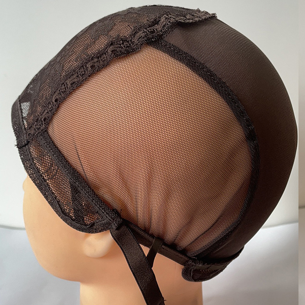 YL High Elastic Black Mesh Dome Cap U Part Breathable Net Cap 360 Full Lace Frontal Wig Making Cap