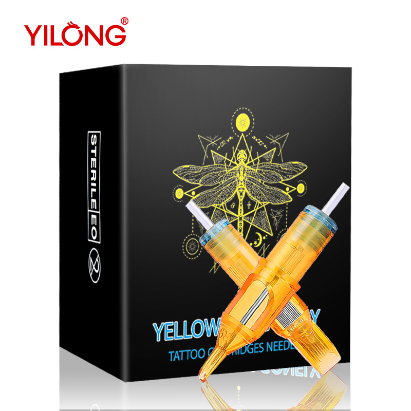 0.3mm Yilong Yellow Dragonfly I Tattoo Needle Disposable Cartridges Factory Wholesale 08Rl Custom Tattoo Needle Cartridges