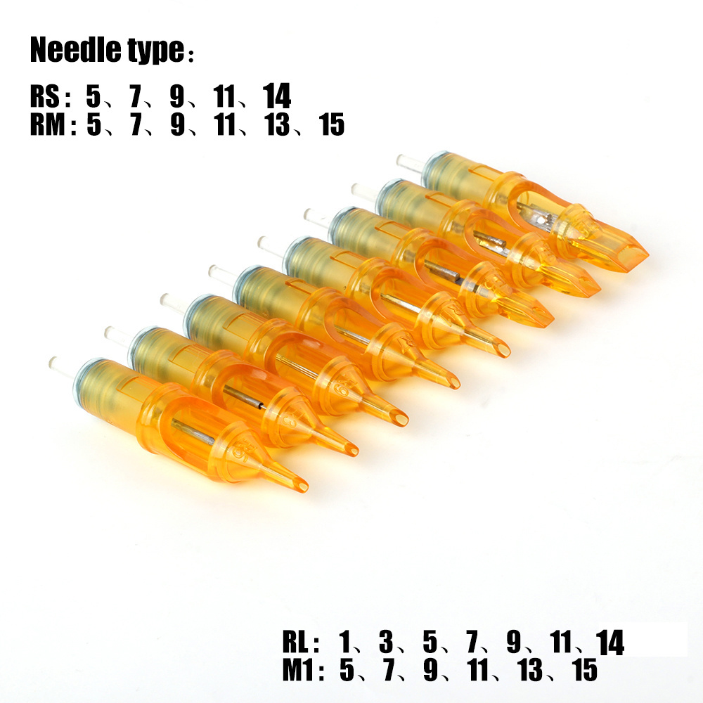 0.3mm Yilong Yellow Dragonfly I Tattoo Needle Disposable Cartridges Factory Wholesale 08Rl Custom Tattoo Needle Cartridges