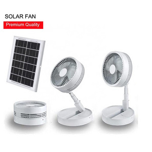 Mini Folding Fan 8 Inch Solar Power Cooler Pedestal Standing fan Portable Usb Rechargeable Tower Table Desk Stand Fan