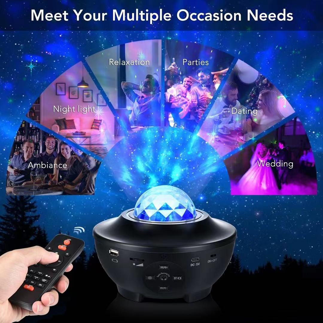 LED Star Night Lamp Sky Starry Projection Laser Christmas Moon  Project Indoor Lighting Projector Light For Kids Gift