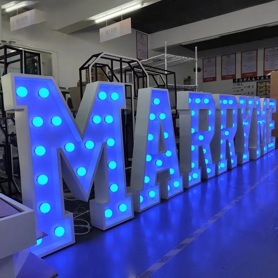 Large Light Bulb Word Love 4ft  3d Lighting Led Letters Custom Marquee Letter Outdoor Waterproof Metal Led Marquee Letters