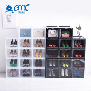 2 tier space saving saver plastic clear stackable shoe organizer