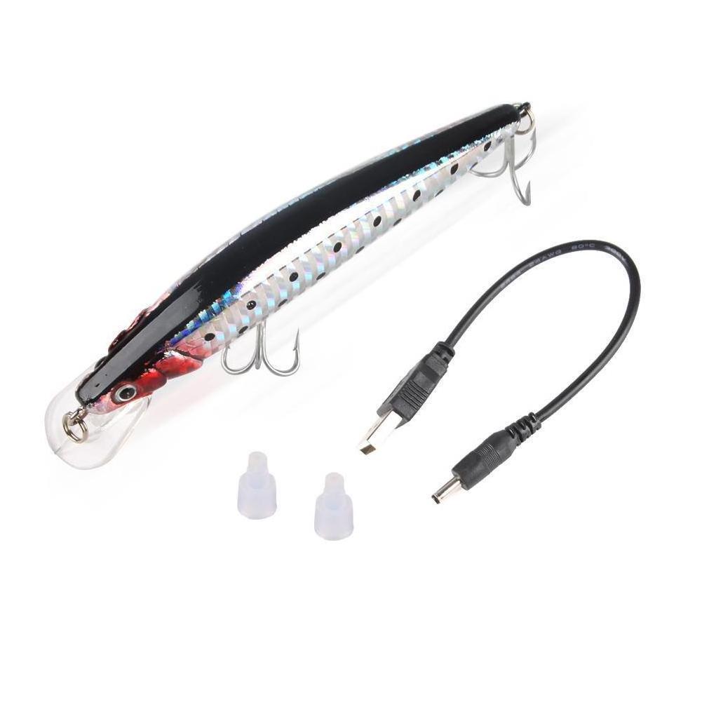 Peche electric fishing lure vibration usb charging 12cm minnow fishing bait pesca isca