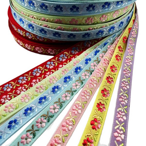 New 1.3cm small flower ribbon New Year Christmas ribbon wholesale hairpin bow d custom print jacquard webbing