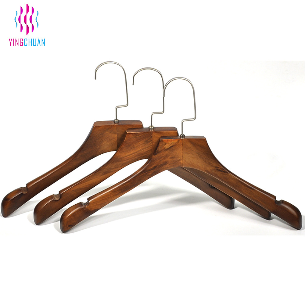 Wholesale Cheap Children Wooden Hangers Shoulder Wooden Clothes Suit Hanger