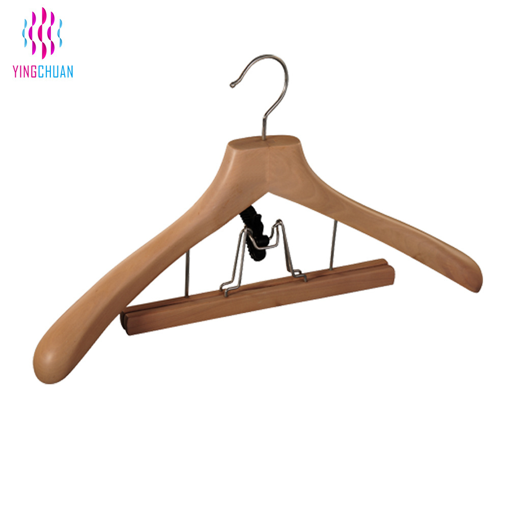 Wholesale Cheap Children Wooden Hangers Shoulder Wooden Clothes Suit Hanger