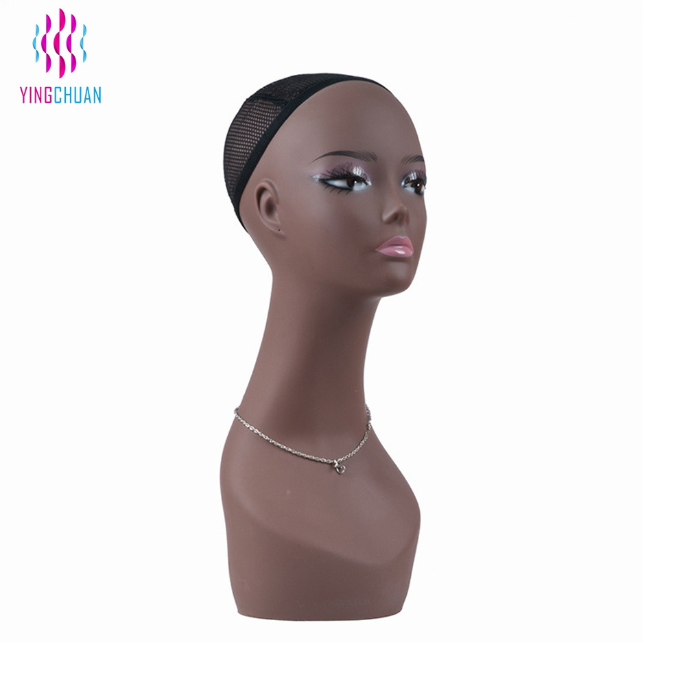 Hot Sale Black Mannequin Head without Shoulder with Vivid Make Up