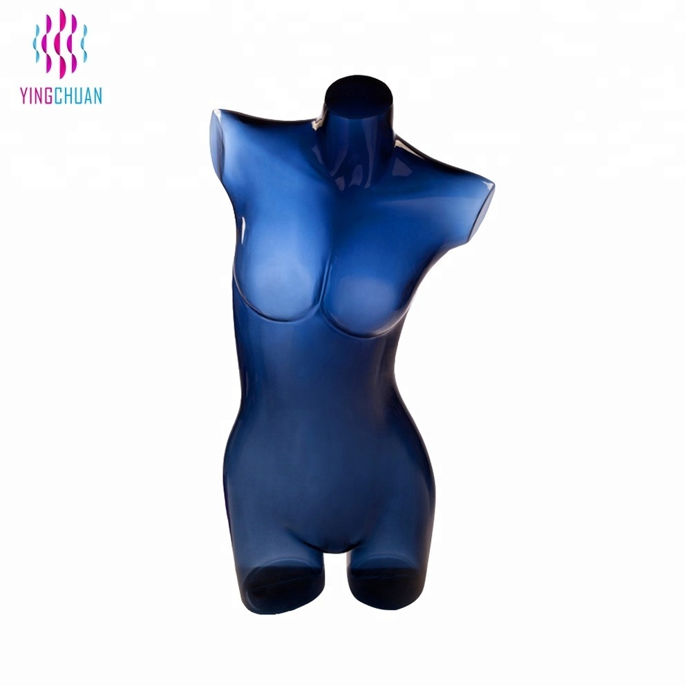 Transparent plastic mannequin female torso for sale