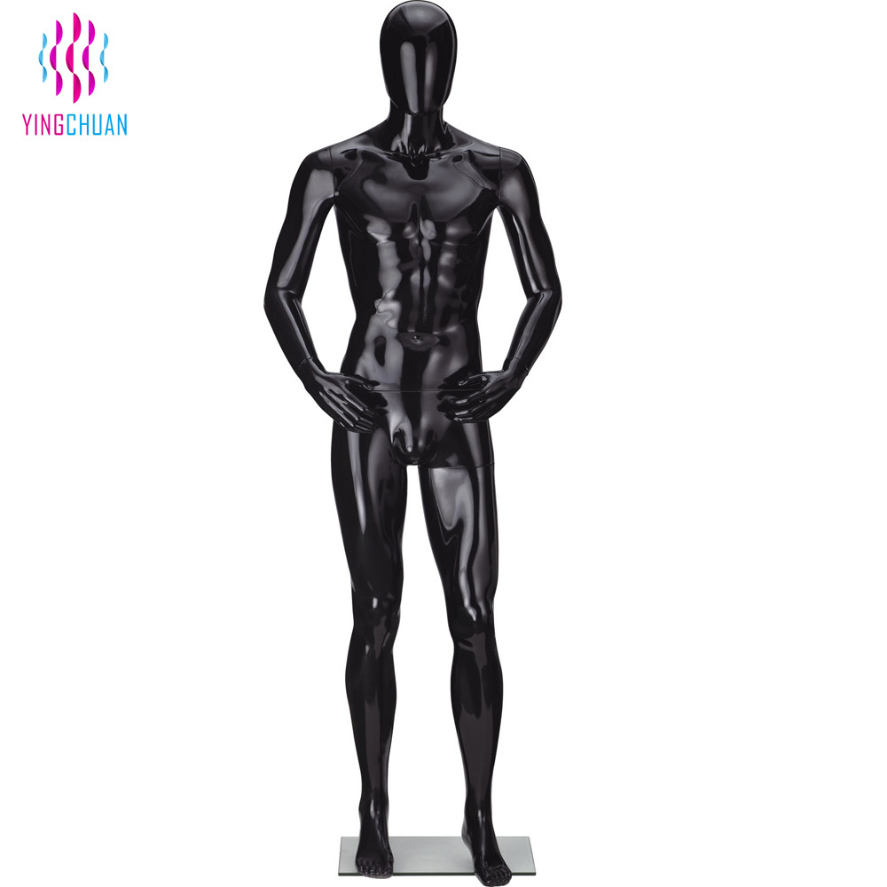 big butt mannequin Black display model full-body male movable mannequin