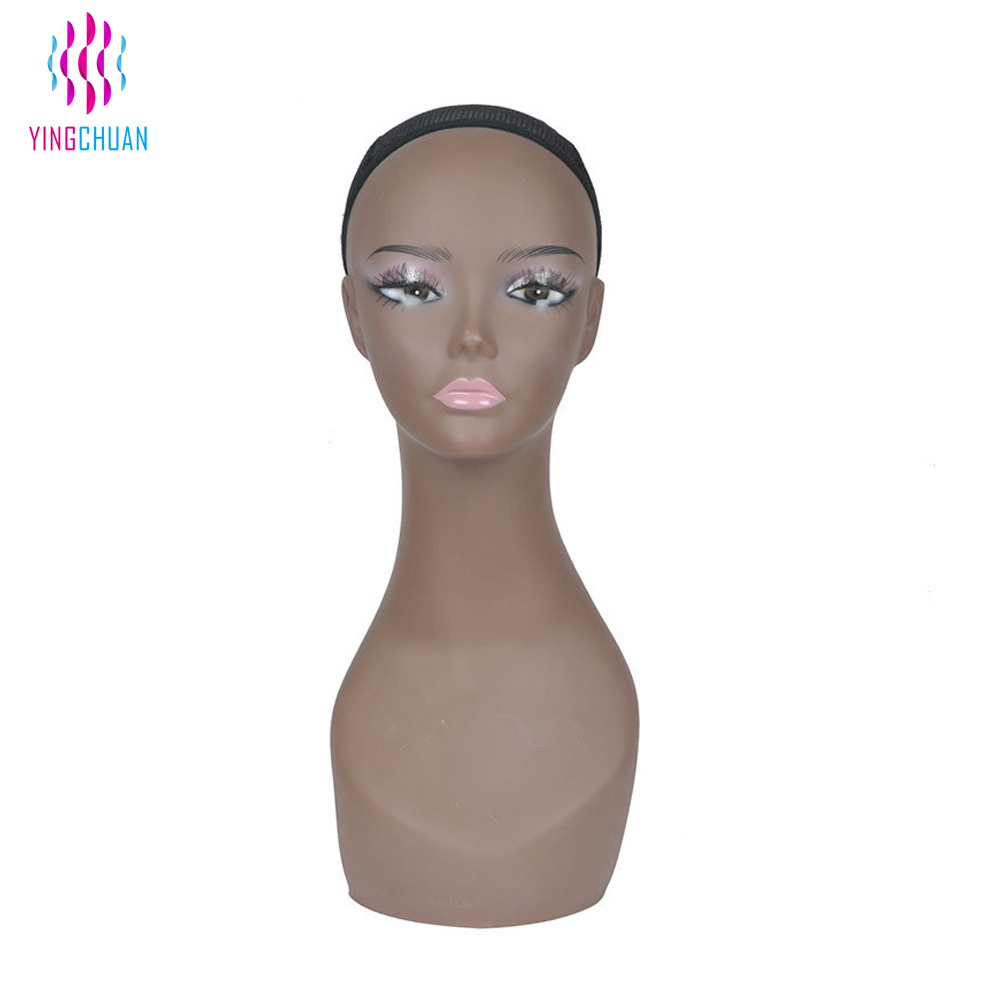 Hot Sale Black Mannequin Head without Shoulder with Vivid Make Up