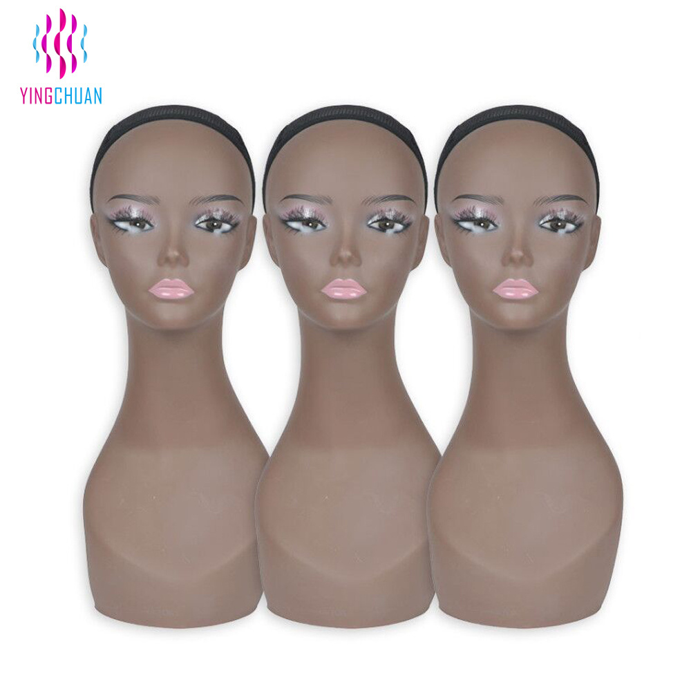 Hot Sale Black Mannequin Head without Shoulder with Vivid Make Up