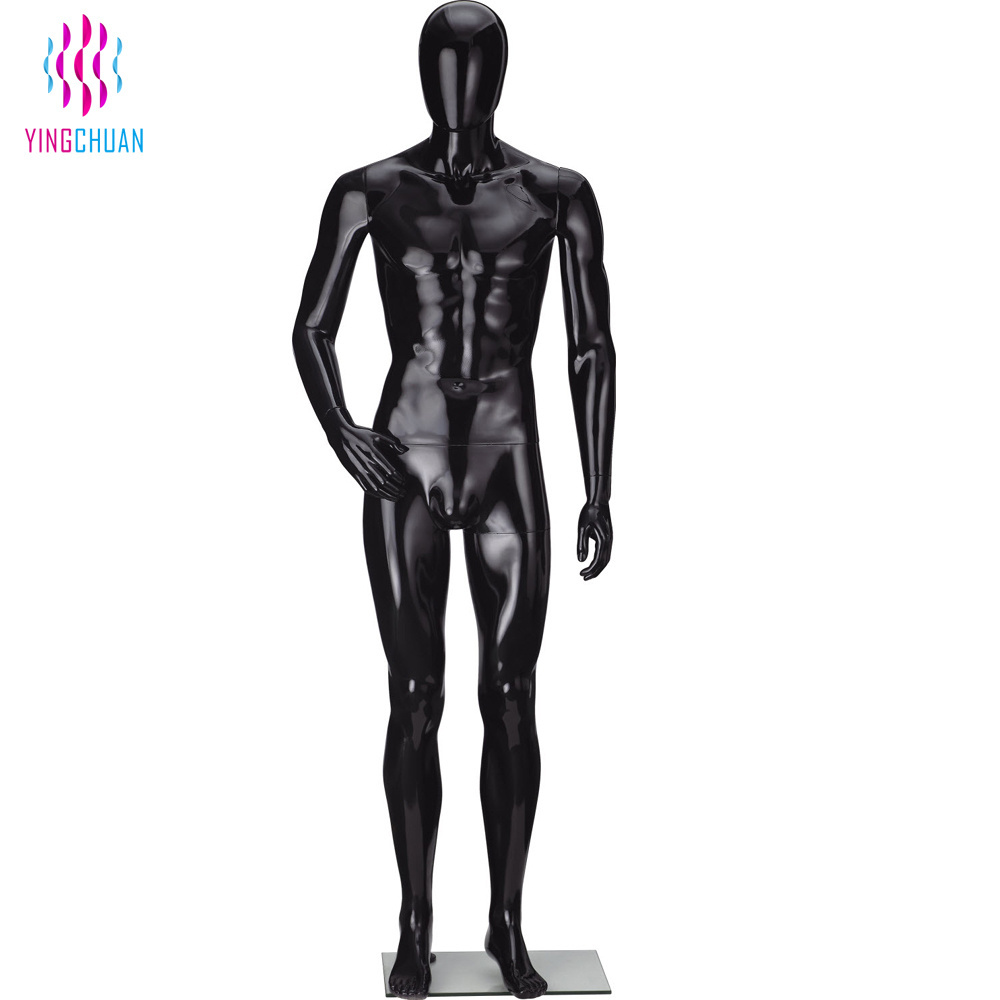 big butt mannequin Black display model full-body male movable mannequin