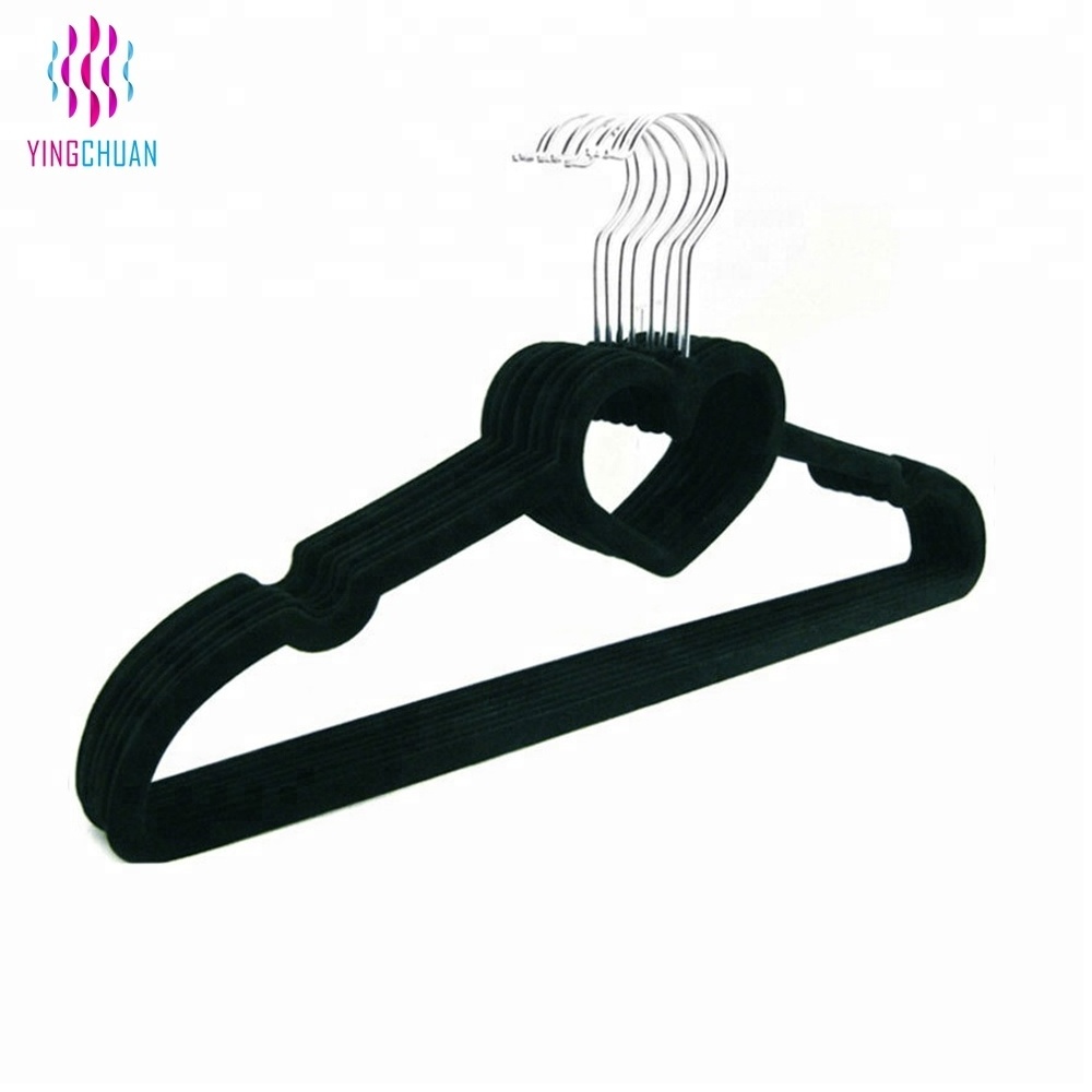 High-quality black velvet plastic hangers closet