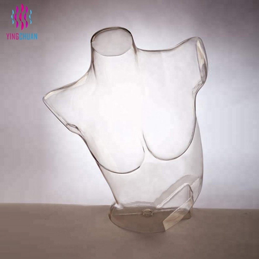 Transparent plastic mannequin female torso for sale