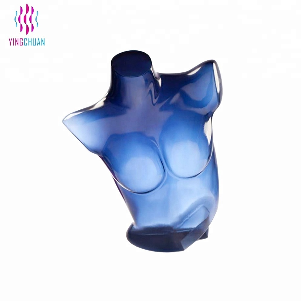 Transparent plastic mannequin female torso for sale