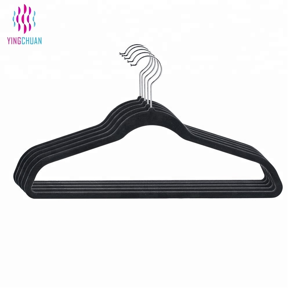 High-quality black velvet plastic hangers closet