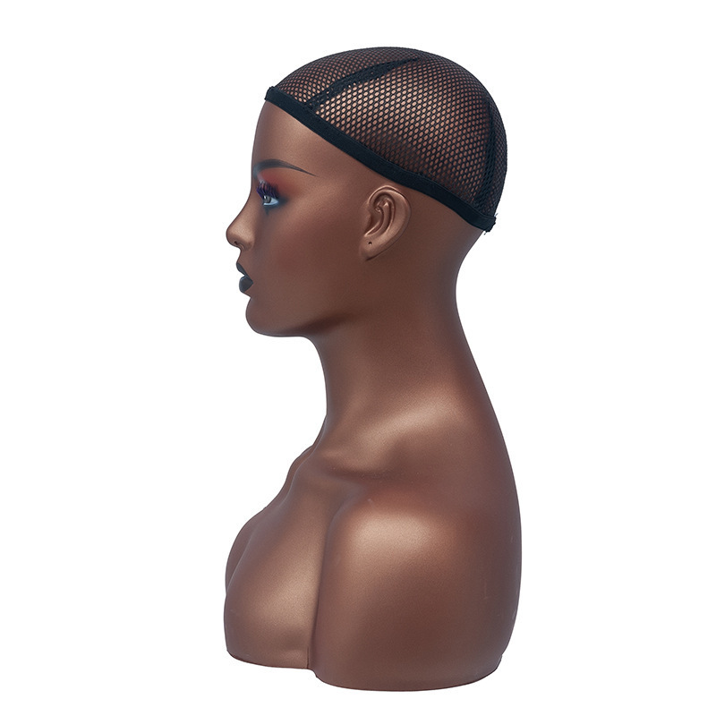 Wholesale realistic female african cheap hair mannequin head