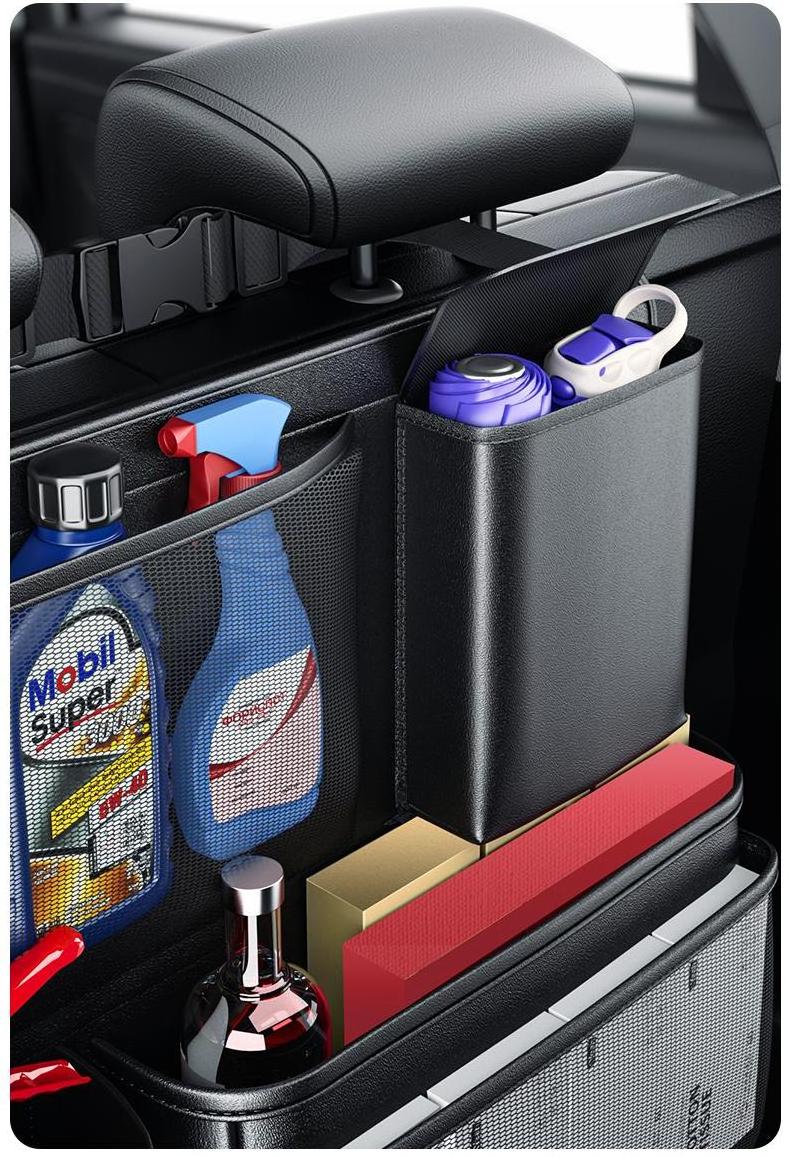 Leather seat car boot trunk storage car organizer for suv car accessories trunk organizer plastic storage