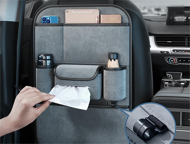 seat car boot trunk storage organizer for suv folding leather auto car back seat organizer with foldable