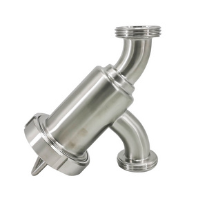 Food Grade Sanitary Stainless Steel SS316 Thread connection Filter Y Elbow type filter strainers For Milk