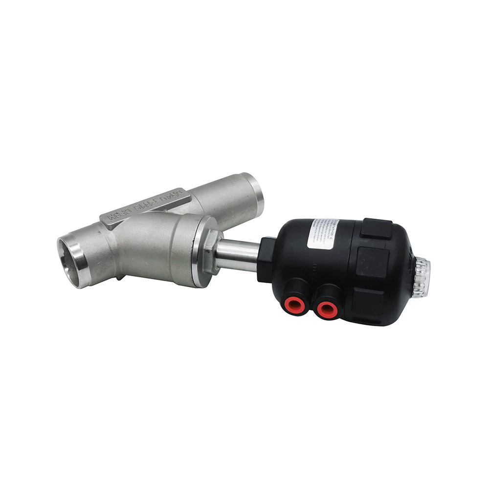 Double Acting 1 inch weld Water 2 way Air Pneumatic Stainless Steel Angle Seat Valve